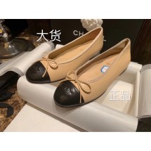 [팬더샵] 샤넬 CHANEL 21S 발레리나 플랫 램스킨 베이지