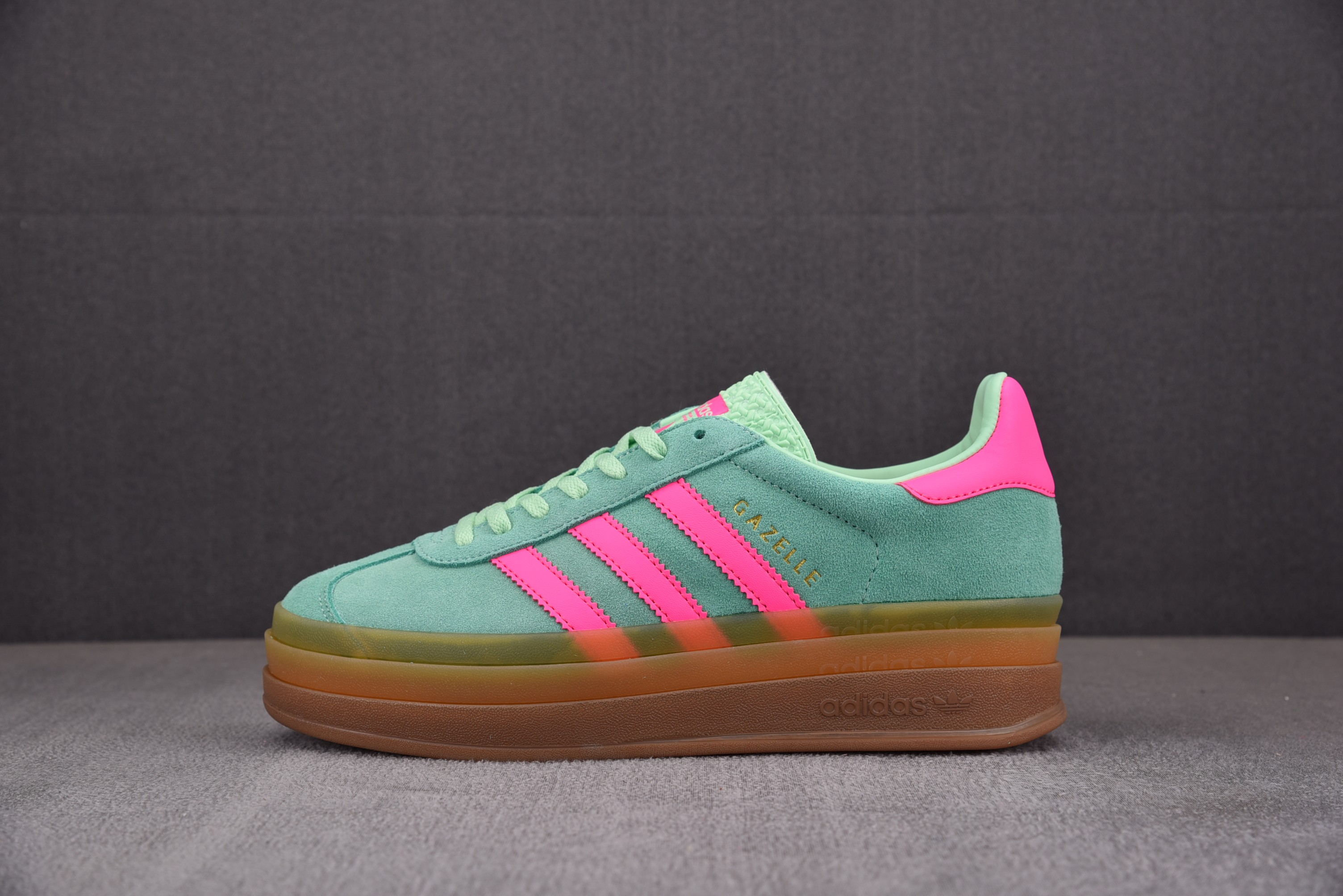 【纯原】W Ad Originals Gazelle Bold 厚底 绿粉棕 H06125 아디다스
