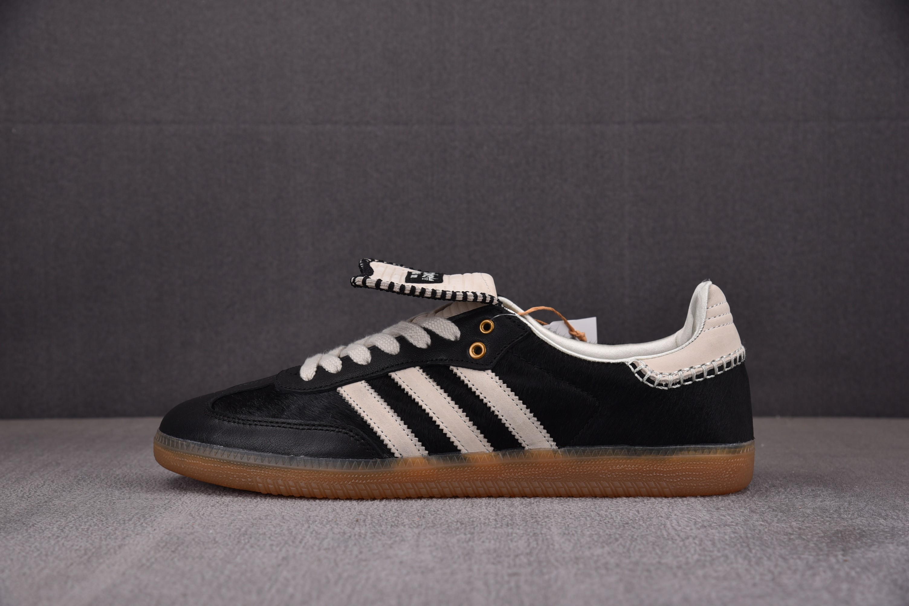 【TOP】WALES BONNER x AD Originals Samba Pony Tonal 黑色 IE0580 아디다스