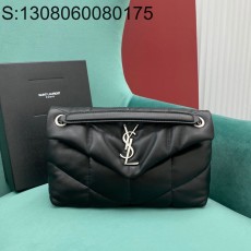 Pomegrante 생로랑 나파 퀼팅 가죽 소재 PUFFER 스몰 577476 28*11*18cm 블랙 은장 
