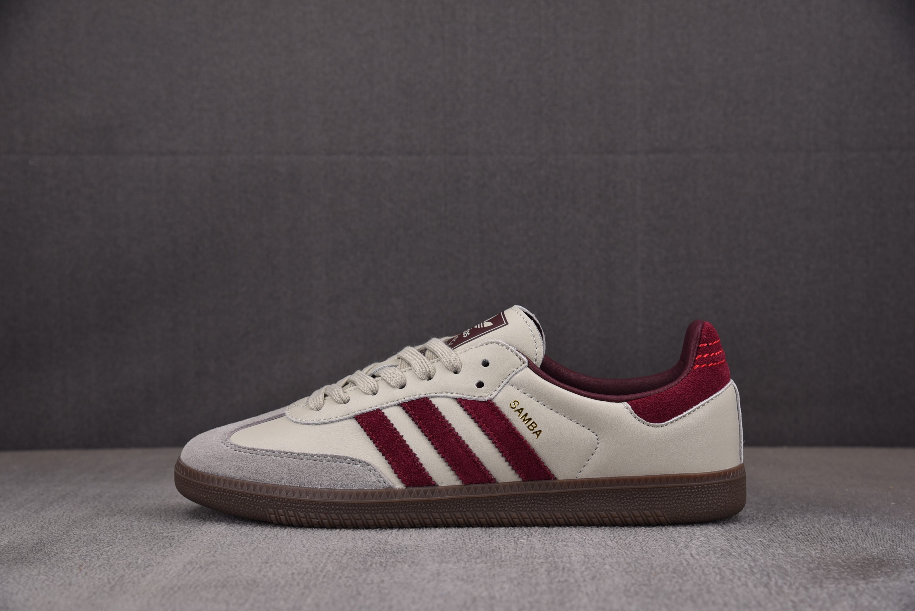 【TOP】AD Samba OG Putty Grey Maroon 泥灰红 ID1482 아디다스