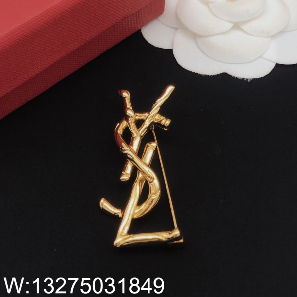 AGG 생로랑 YSL 로고 브로치...