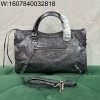 [dxg] 발렌시아가 르 시티 라지 백 38*24*14cm 회흑색 샤이니 실버 장식 