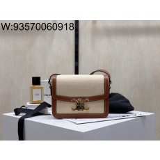 백경 셀린느 틴 트리옹프 백 텍스타일 카프스킨 18.5*13.5*7cm 내추럴 탠 188882