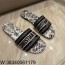 [QR 5009] 디올 디 웨이 Dior Jardin d'Hiver 뮬 슬리퍼 블랙