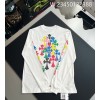 V공장 크롬하츠 컬러 십자가 패턴 긴팔티 화이트