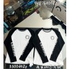 V공장 크롬하츠 흑백 배색 프린트 긴팔티 블랙 화이트