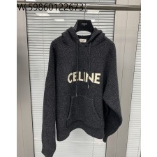 TJ공장 셀린느 모노그램 니트 후드티 차콜그레이