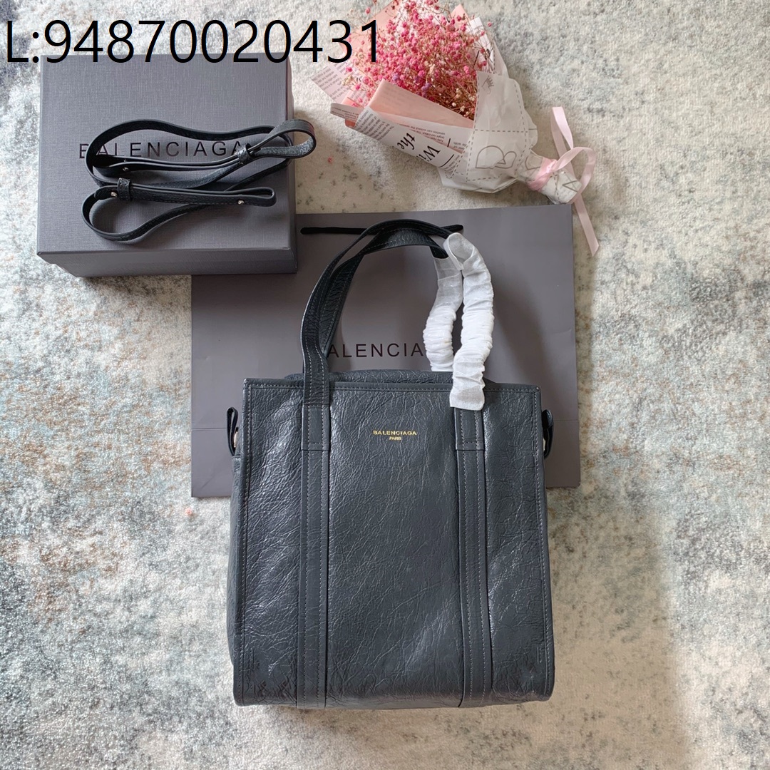 [dxg] 발렌시아가 양가죽 Bazar 숄더 토트 백 블랙 29cm