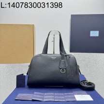 [카타공장, kata공장] 프라다 소프트 Lux 볼링백 숄더백 블랙 33*22*14cm