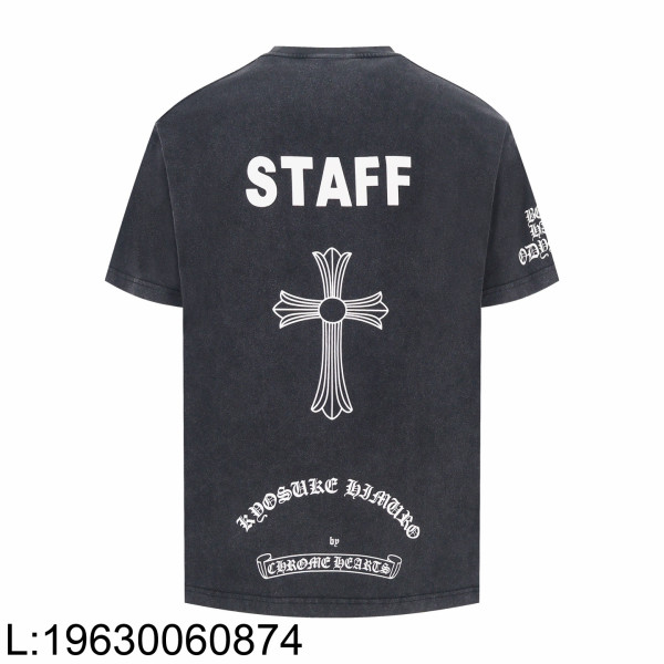 [잔디집2] 크롬하츠 STAFF 십자가 워싱 반팔티 차콜