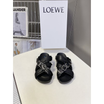 AN3 로에베 LOEWE 타입 스벳 레더 샌들 블랙