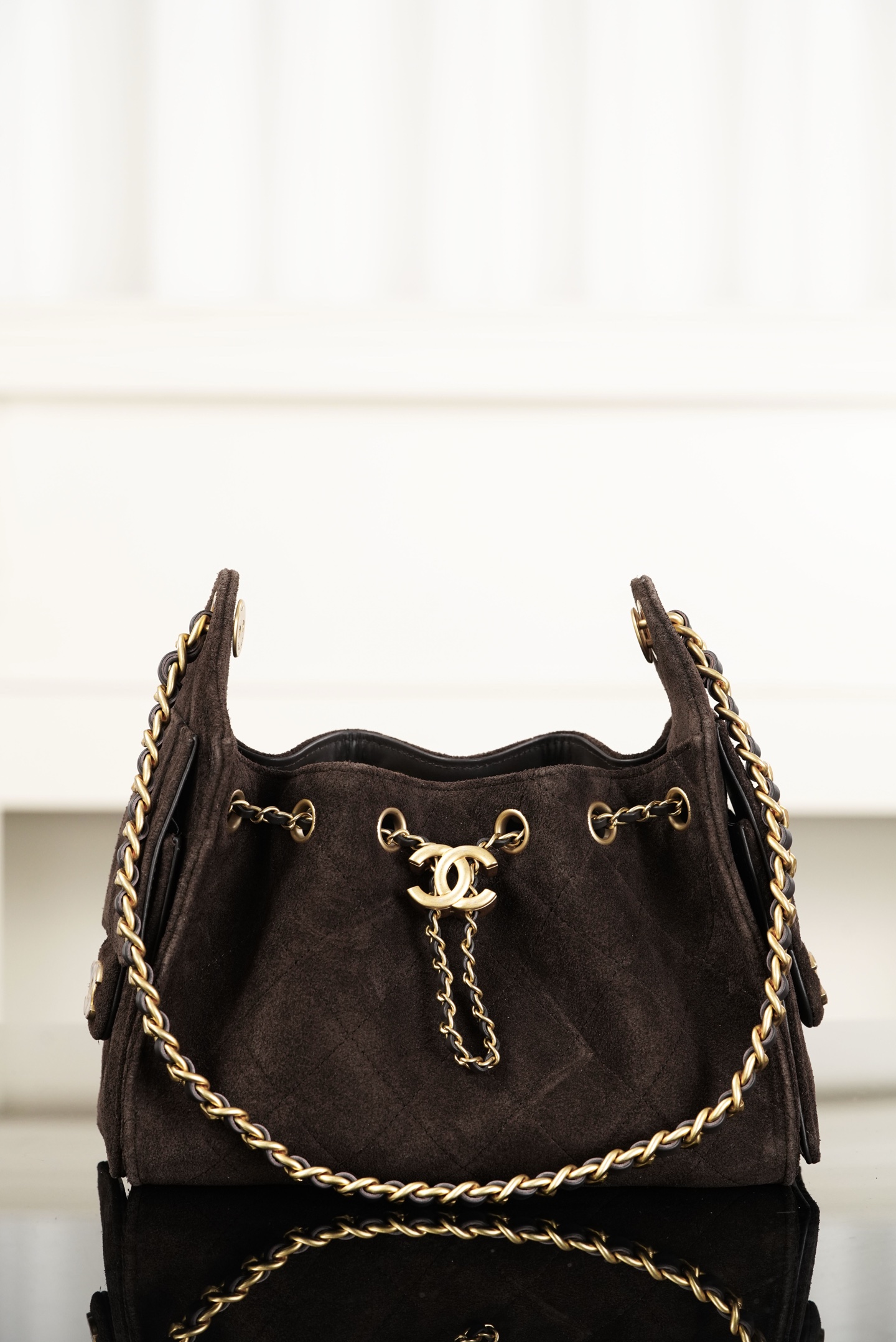 [JD] 샤넬 25백 미니 스웨이드 브라운 20*22*12.5cm
